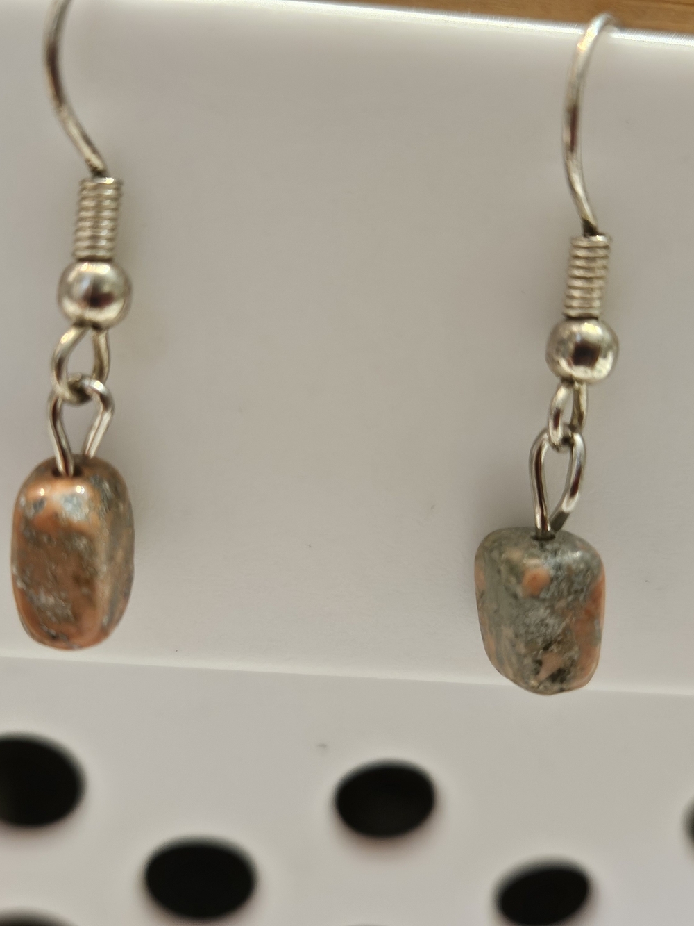 Handcrafted Orange-Green Stone Drop Earrings - Women Jewelry